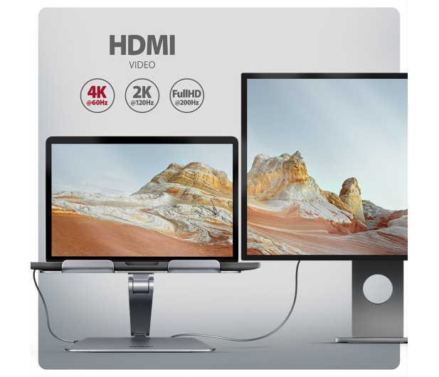Axagon HMC-STND USB-C 5Gbps ALUMINUM STAND & HUB 7in1 - 1353487 - zdjęcie 4